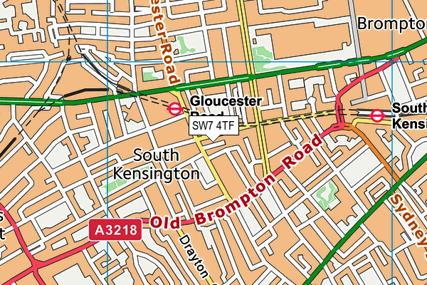 SW7 4TF map - OS VectorMap District (Ordnance Survey)