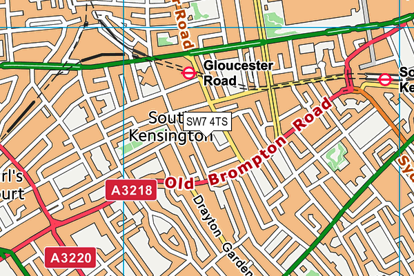 SW7 4TS map - OS VectorMap District (Ordnance Survey)