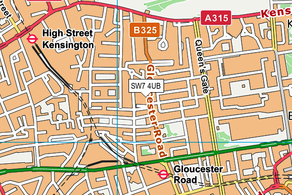 SW7 4UB map - OS VectorMap District (Ordnance Survey)