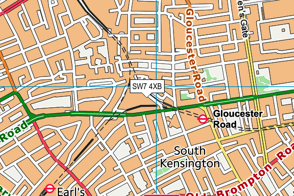 SW7 4XB map - OS VectorMap District (Ordnance Survey)