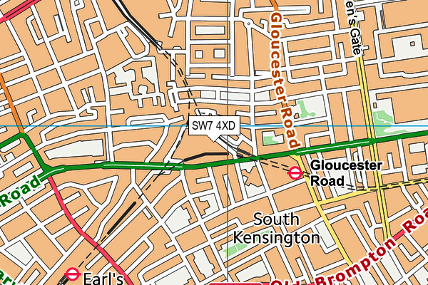 SW7 4XD map - OS VectorMap District (Ordnance Survey)