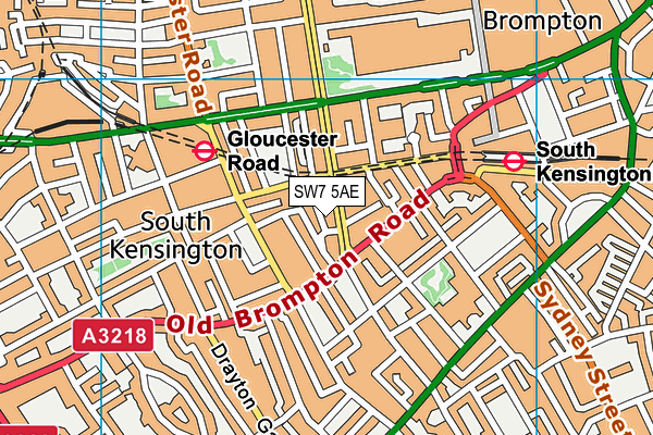 SW7 5AE map - OS VectorMap District (Ordnance Survey)