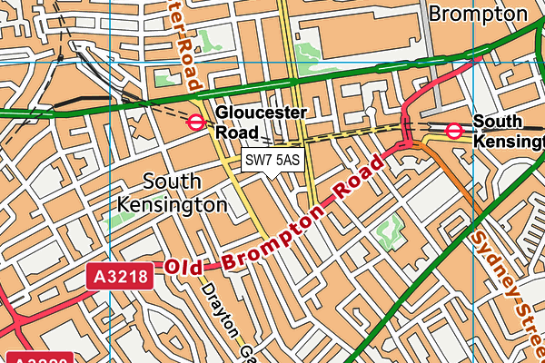 SW7 5AS map - OS VectorMap District (Ordnance Survey)