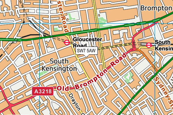 SW7 5AW map - OS VectorMap District (Ordnance Survey)