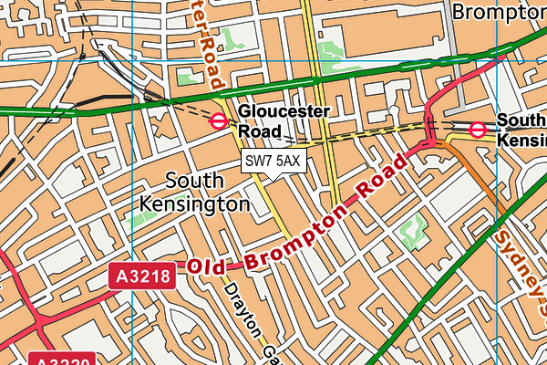 SW7 5AX map - OS VectorMap District (Ordnance Survey)