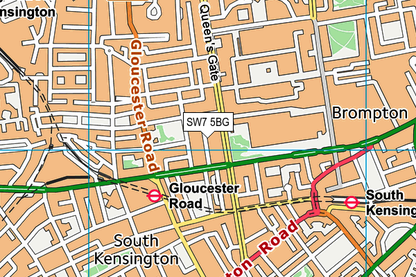 SW7 5BG map - OS VectorMap District (Ordnance Survey)