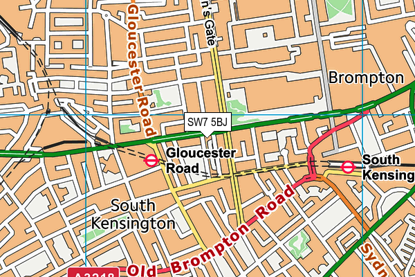 SW7 5BJ map - OS VectorMap District (Ordnance Survey)