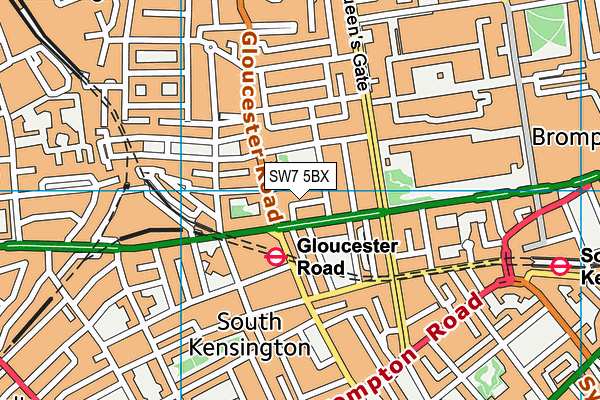 SW7 5BX map - OS VectorMap District (Ordnance Survey)