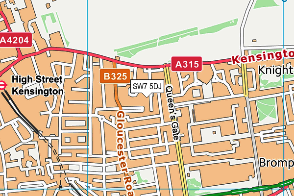 SW7 5DJ map - OS VectorMap District (Ordnance Survey)