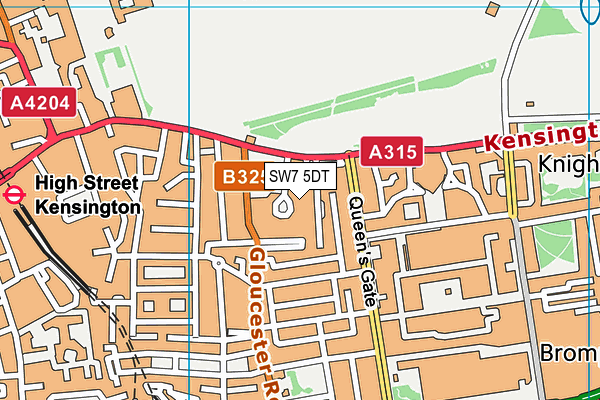 SW7 5DT map - OS VectorMap District (Ordnance Survey)