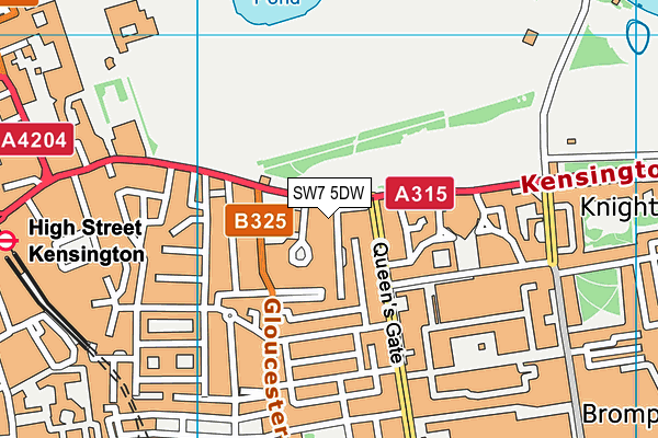 SW7 5DW map - OS VectorMap District (Ordnance Survey)