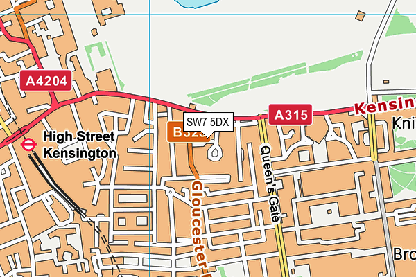 SW7 5DX map - OS VectorMap District (Ordnance Survey)