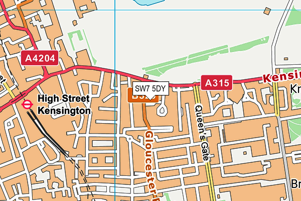 SW7 5DY map - OS VectorMap District (Ordnance Survey)