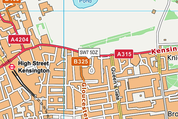 SW7 5DZ map - OS VectorMap District (Ordnance Survey)