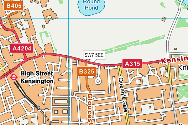 SW7 5EE map - OS VectorMap District (Ordnance Survey)