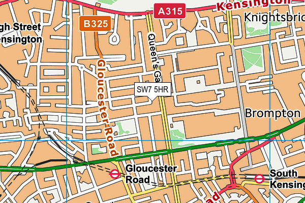 SW7 5HR map - OS VectorMap District (Ordnance Survey)