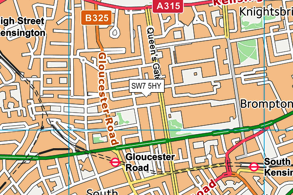 SW7 5HY map - OS VectorMap District (Ordnance Survey)