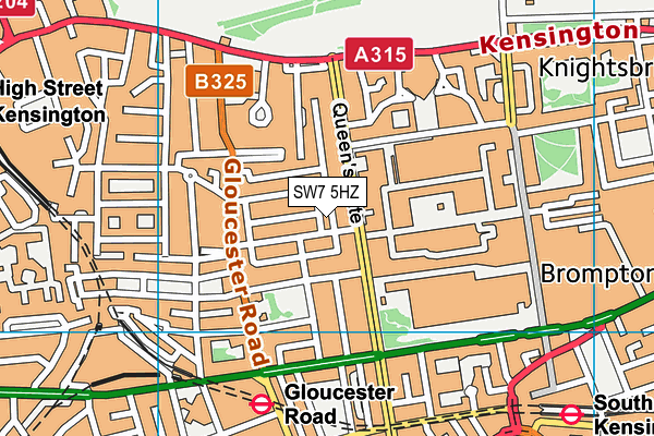 SW7 5HZ map - OS VectorMap District (Ordnance Survey)