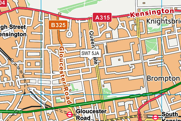 SW7 5JA map - OS VectorMap District (Ordnance Survey)