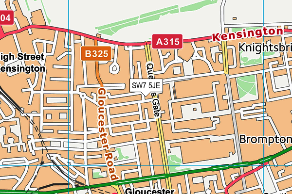 SW7 5JE map - OS VectorMap District (Ordnance Survey)