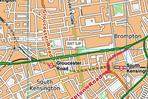 SW7 5JP map - OS VectorMap District (Ordnance Survey)