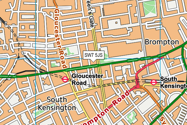 SW7 5JS map - OS VectorMap District (Ordnance Survey)