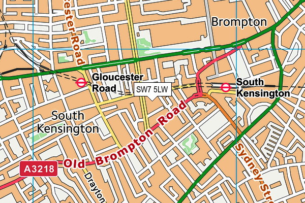 SW7 5LW map - OS VectorMap District (Ordnance Survey)