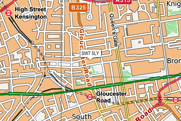 SW7 5LY map - OS VectorMap District (Ordnance Survey)