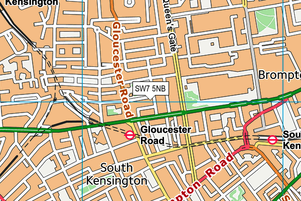 SW7 5NB map - OS VectorMap District (Ordnance Survey)