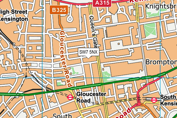 SW7 5NX map - OS VectorMap District (Ordnance Survey)