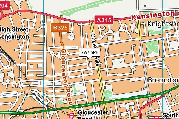 SW7 5PE map - OS VectorMap District (Ordnance Survey)