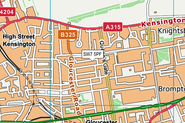 SW7 5PF map - OS VectorMap District (Ordnance Survey)