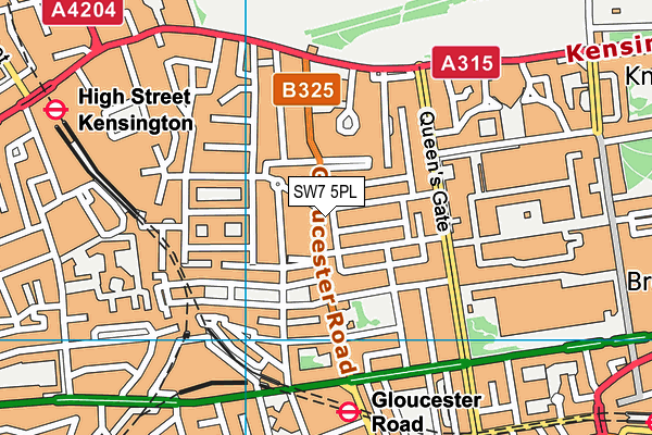 SW7 5PL map - OS VectorMap District (Ordnance Survey)