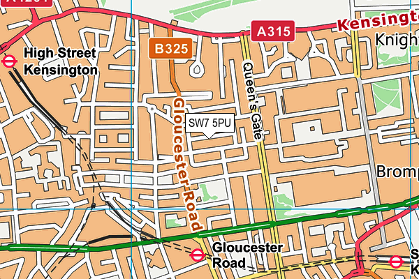 SW7 5PU map - OS VectorMap District (Ordnance Survey)