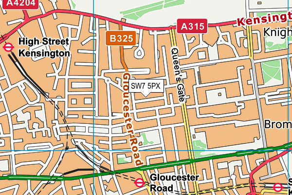 SW7 5PX map - OS VectorMap District (Ordnance Survey)