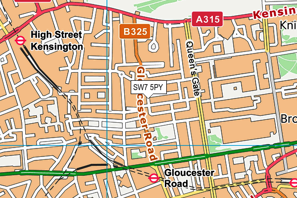 SW7 5PY map - OS VectorMap District (Ordnance Survey)