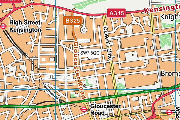 SW7 5QG map - OS VectorMap District (Ordnance Survey)