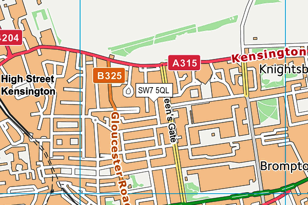 SW7 5QL map - OS VectorMap District (Ordnance Survey)