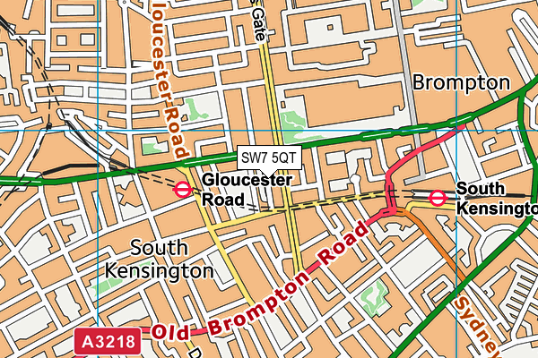 SW7 5QT map - OS VectorMap District (Ordnance Survey)