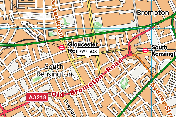 SW7 5QX map - OS VectorMap District (Ordnance Survey)