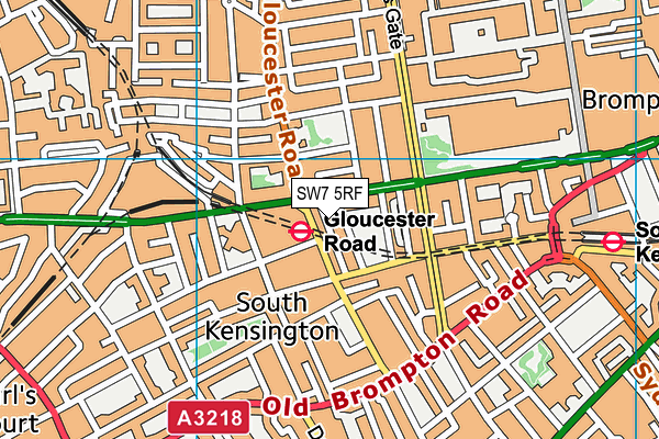 SW7 5RF map - OS VectorMap District (Ordnance Survey)