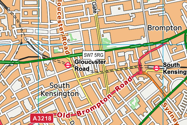 SW7 5RG map - OS VectorMap District (Ordnance Survey)