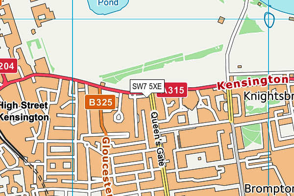 SW7 5XE map - OS VectorMap District (Ordnance Survey)