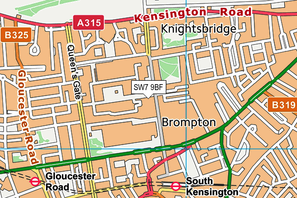 SW7 9BF map - OS VectorMap District (Ordnance Survey)