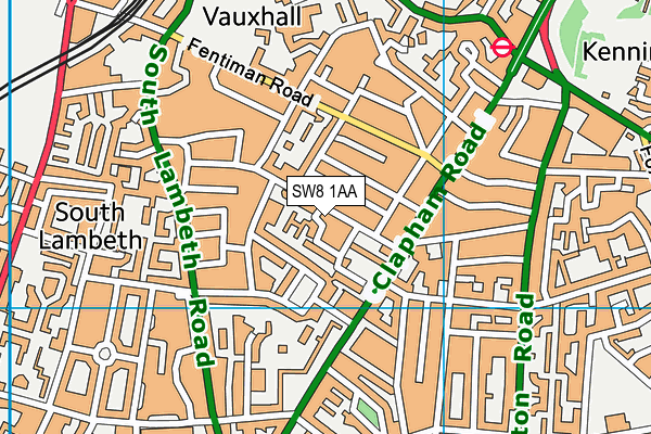 SW8 1AA map - OS VectorMap District (Ordnance Survey)