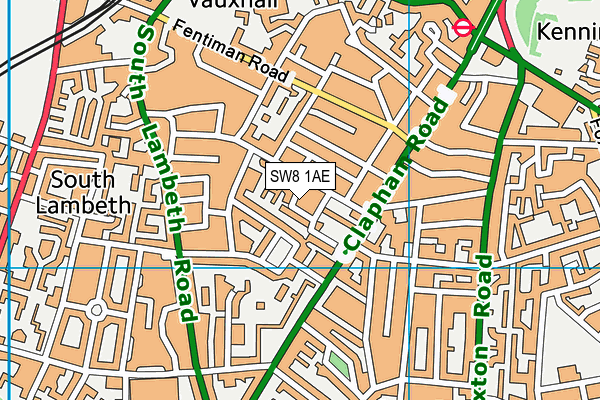 SW8 1AE map - OS VectorMap District (Ordnance Survey)