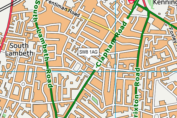 SW8 1AG map - OS VectorMap District (Ordnance Survey)