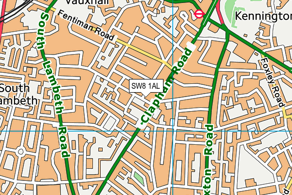 SW8 1AL map - OS VectorMap District (Ordnance Survey)