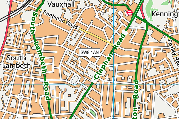 SW8 1AN map - OS VectorMap District (Ordnance Survey)