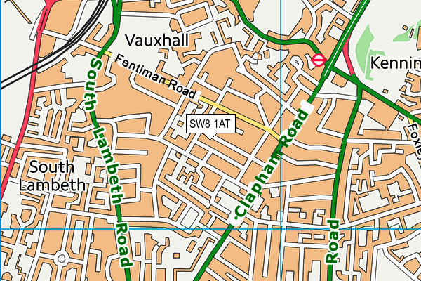 SW8 1AT map - OS VectorMap District (Ordnance Survey)